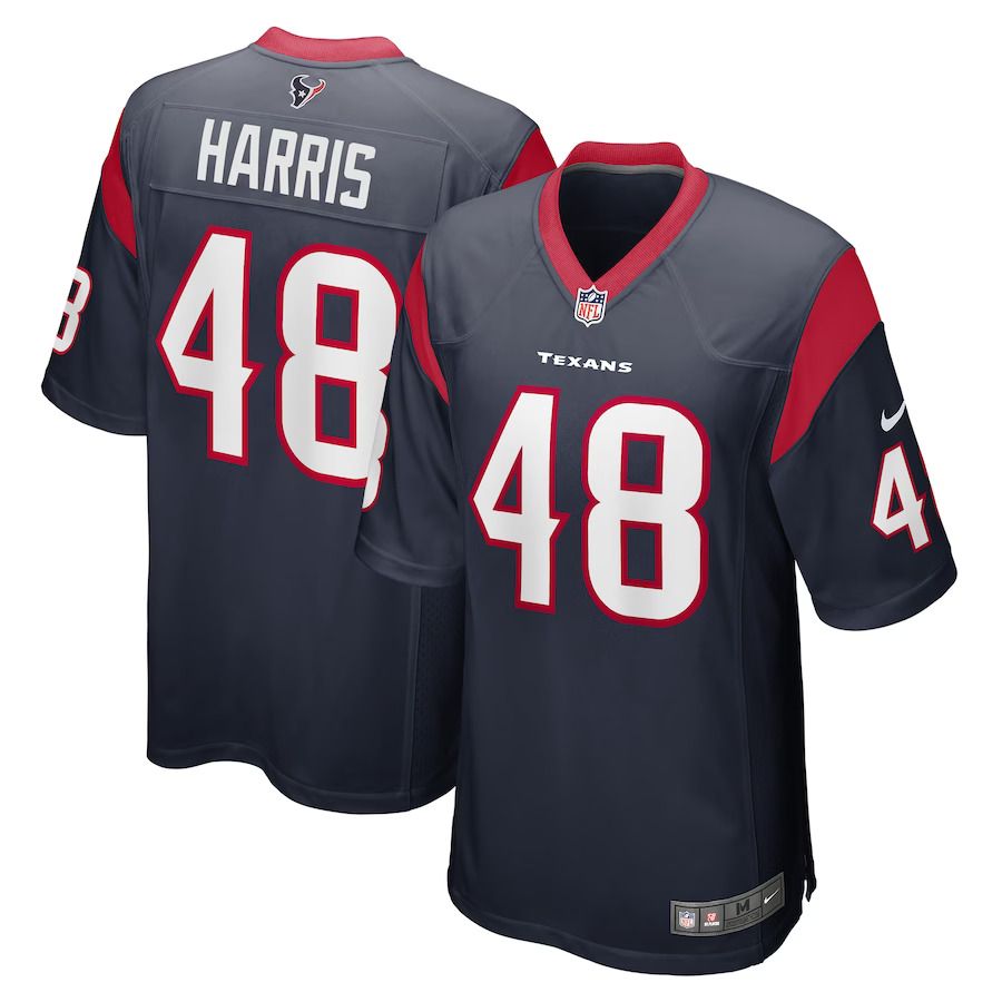 Men Houston Texans 48 Christian Harris Nike Navy Game Player NFL Jersey